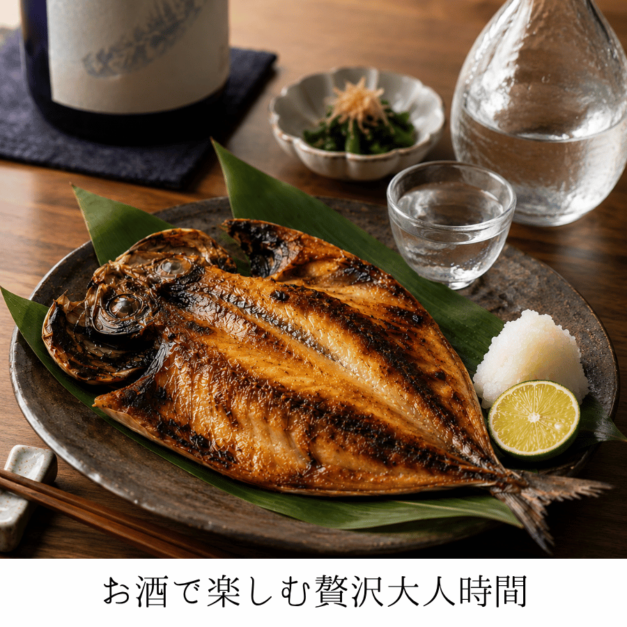 真あじ開きでお酒