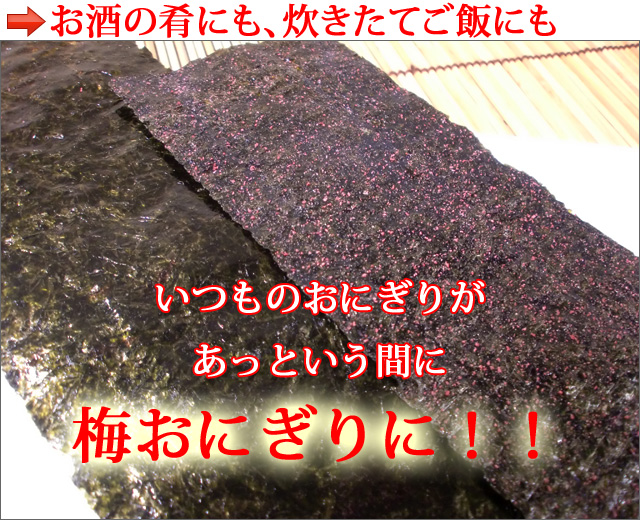 紀州和歌山の梅をふんだんに使用した味付海苔 梅味のり 小判の卓上ボトル入り